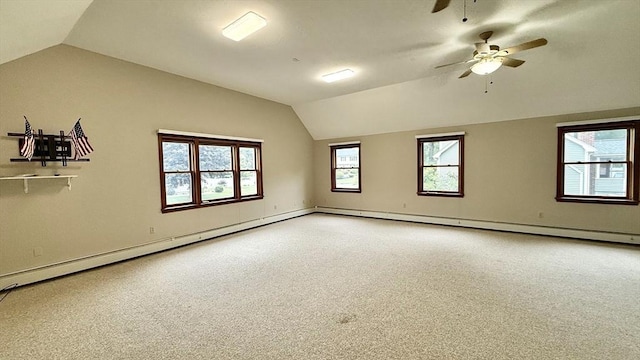 61 Bernice Ave, Leominster, MA 01453 - carpeted spare room featuring lofted ceiling and ceiling fan