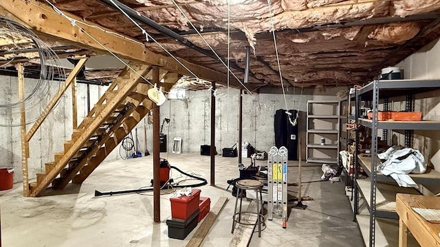 61 Bernice Ave, Leominster, MA 01453 - unfinished basement featuring stairs