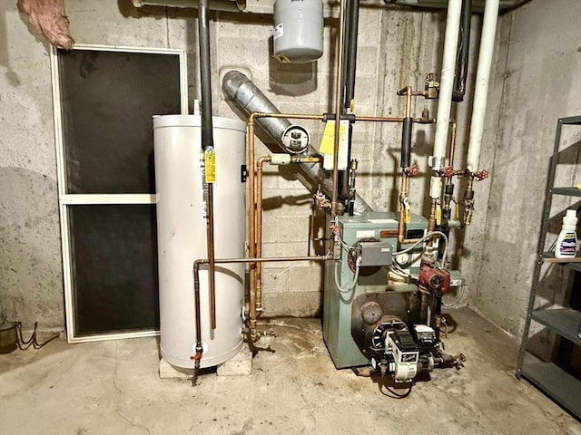61 Bernice Ave, Leominster, MA 01453 - utilities with gas water heater and a heating unit
