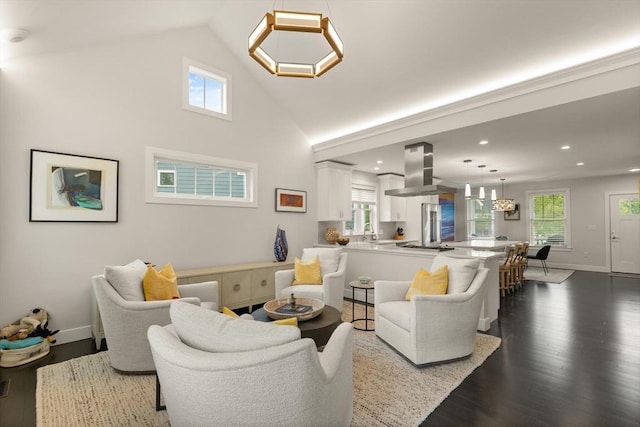 16 Primrose Ln Unit 16, Ipswich, MA 01938 - living room with wood finished floors, healthy amount of natural light, recessed lighting, and high vaulted ceiling