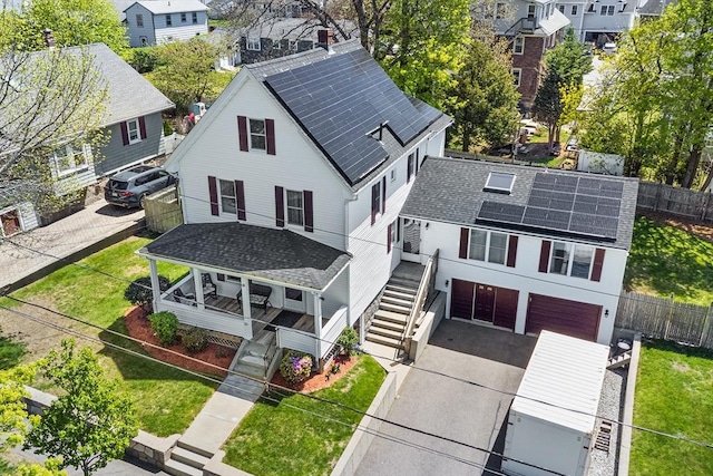 aerial view with a residential view