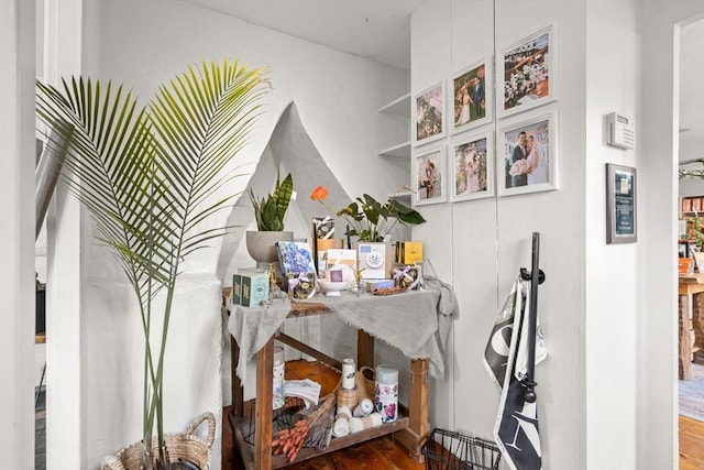interior space with wood finished floors