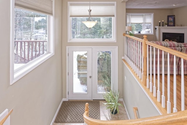 doorway to outside with french doors and a wealth of natural light