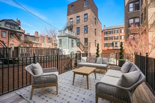 101 Pinckney St, Boston, MA 02114 - view of patio featuring an outdoor hangout area and a balcony