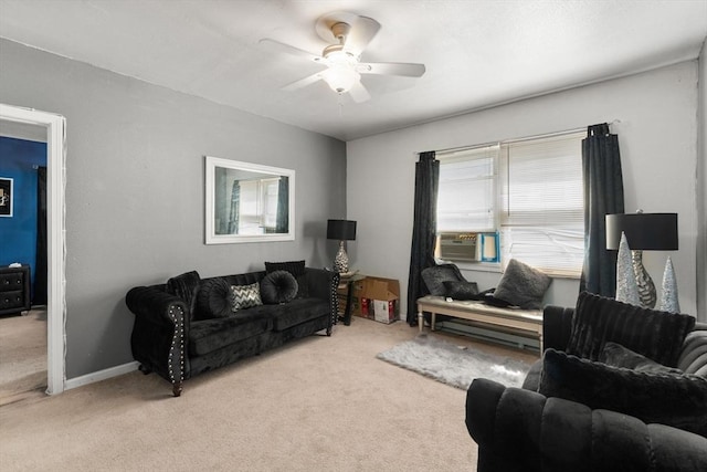 404-406 Franklin St, Springfield, MA 01104 - carpeted living area featuring ceiling fan and cooling unit
