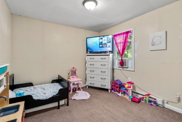 404-406 Franklin St, Springfield, MA 01104 - bedroom with carpet floors, cooling unit, a sink, and baseboards