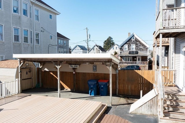 wooden terrace with fence