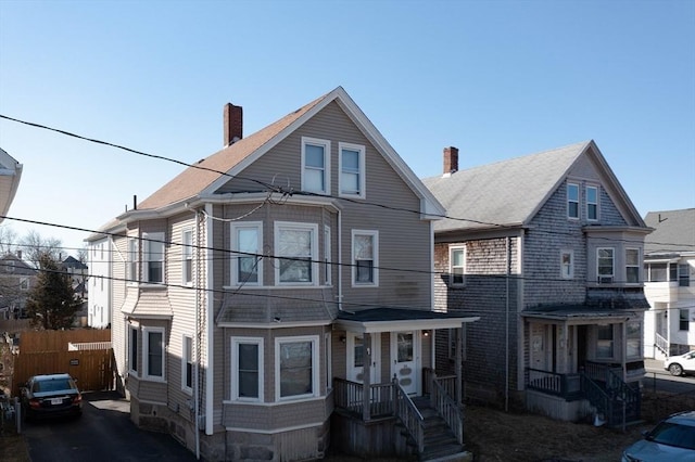 view of front of property with fence