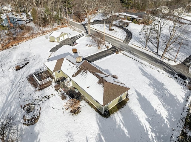 view of snowy aerial view