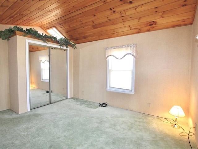 25 Rollinson Rd, Worcester, MA 01606 - unfurnished bedroom with wooden ceiling, carpet flooring, vaulted ceiling, and a closet