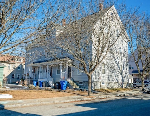 view of front facade with a residential view