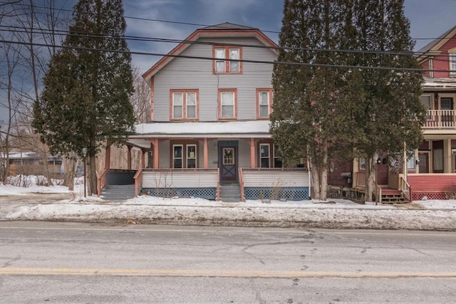 view of front of home featuring covered porch