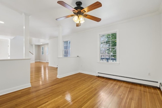 89 Brush Hill Rd, Sherborn, MA 01770 - spare room with ornamental molding, plenty of natural light, and light wood-style flooring