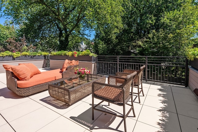 view of patio / terrace with an outdoor living space