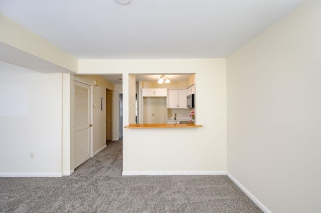 carpeted empty room with baseboards