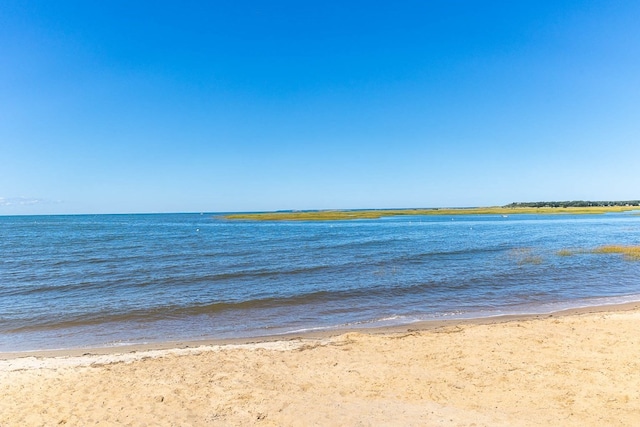 property view of water featuring a beach view