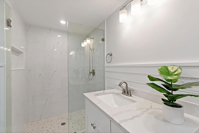 33 Dexter Ave, Sandwich, MA 02563 - bathroom with a marble finish shower and vanity
