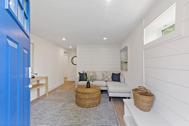 33 Dexter Ave, Sandwich, MA 02563 - living area with wood finished floors, recessed lighting, and baseboards