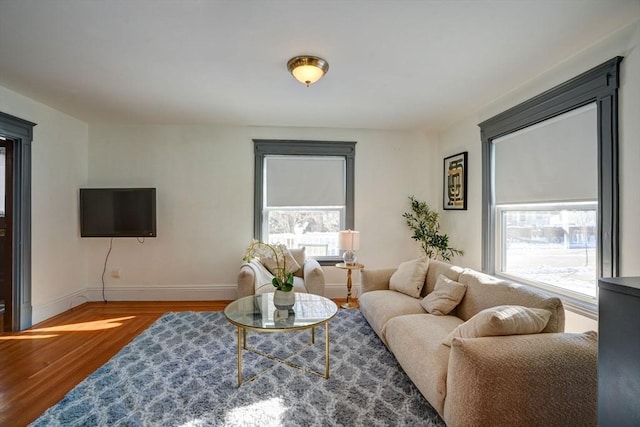 living room featuring hardwood / wood-style floors