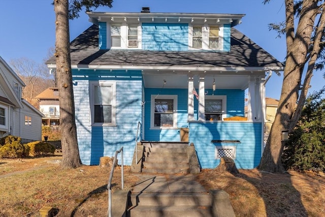 view of front of property with covered porch