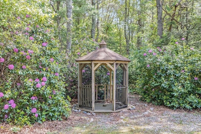 24 Powderhorn Way, Sandwich, MA 02563 - view of outbuilding featuring a gazebo and a view of trees