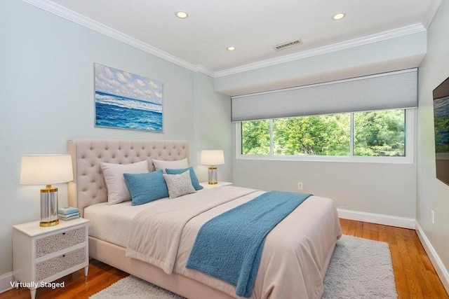 148 Greenbrook Dr Unit 69-6, Stoughton, MA 02072 - bedroom with crown molding, baseboards, recessed lighting, and wood finished floors