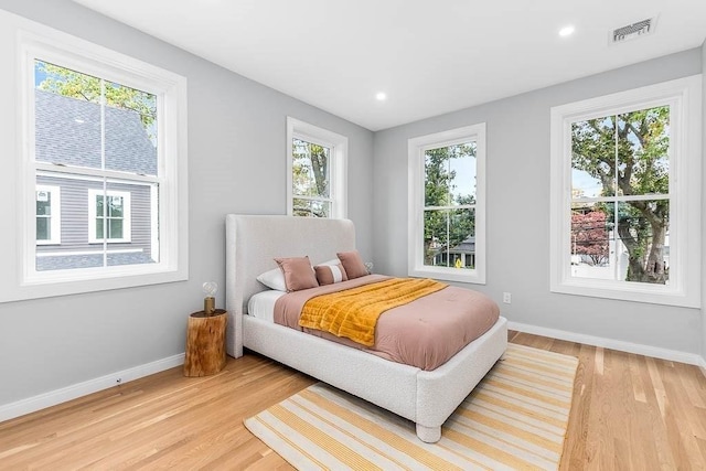 bedroom featuring light hardwood / wood-style floors