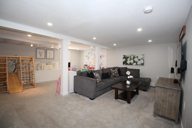 12 Bonin Dr, Haverhill, MA 01832 - living area featuring light colored carpet and recessed lighting