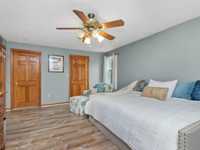 48 Twin Brook Ln, Taunton, MA 02780 - bedroom featuring light wood-type flooring, baseboards, and ceiling fan
