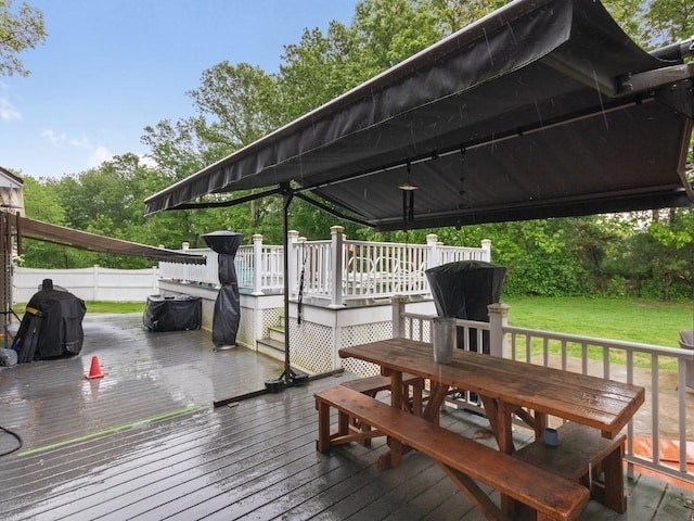 48 Twin Brook Ln, Taunton, MA 02780 - wooden terrace with a lawn, outdoor dining area, and area for grilling