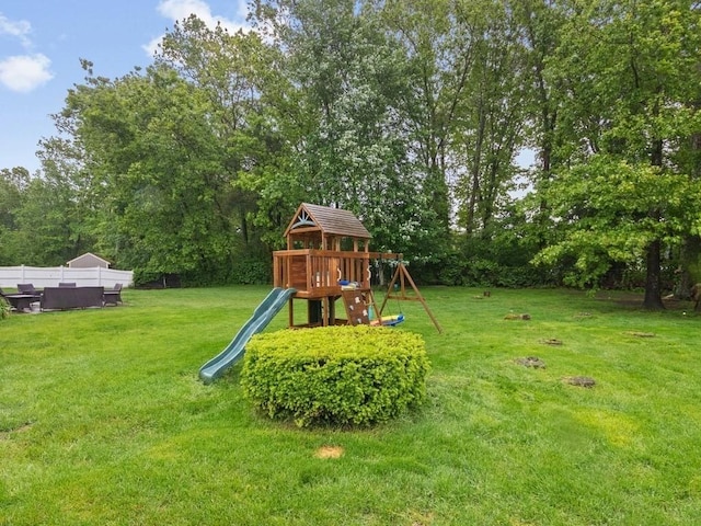 48 Twin Brook Ln, Taunton, MA 02780 - view of yard with a playground and view of scattered trees