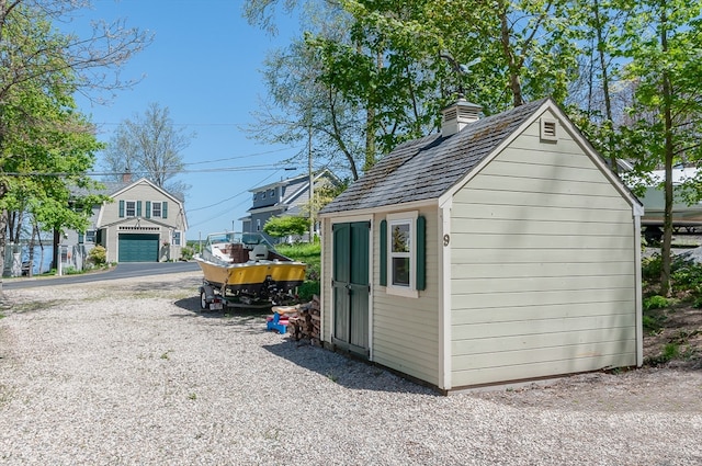 view of shed / structure featuring a garage