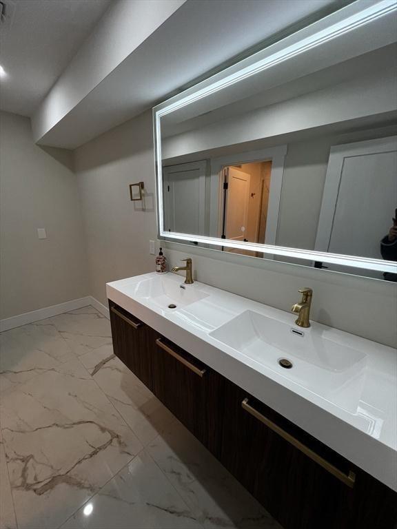 1 Harvard Ave, Burlington, MA 01803 - bathroom with marble finish floors and double vanity