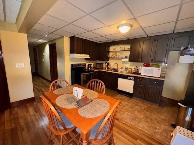 139 Westmoor Rd, Boston, MA 02132 - dining area with a drop ceiling and wood finished floors