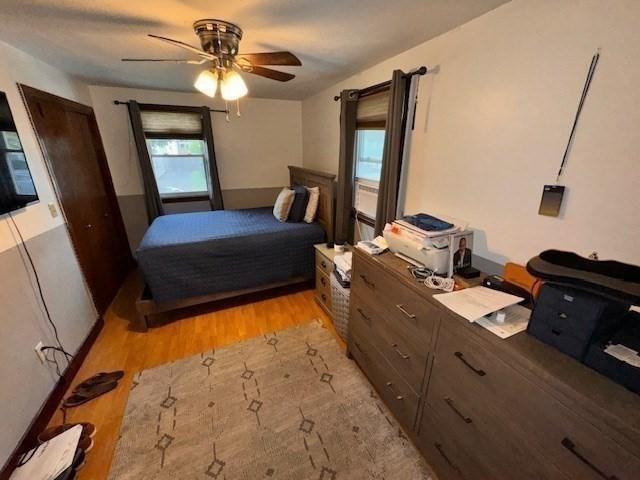 139 Westmoor Rd, Boston, MA 02132 - bedroom featuring light wood-style floors and a ceiling fan