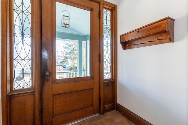 entryway with baseboards