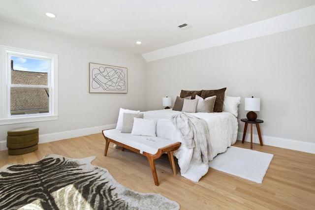 45 Sargent Ave, Somerville, MA 02145 - bedroom with light wood finished floors, baseboards, and recessed lighting