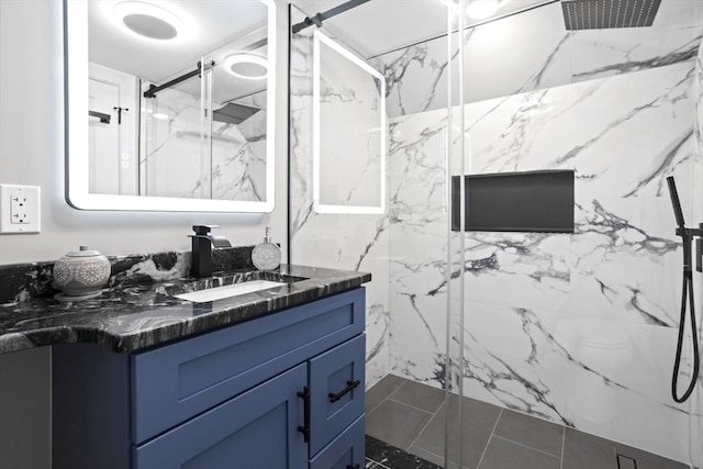 45 Sargent Ave, Somerville, MA 02145 - full bathroom featuring a marble finish shower and vanity