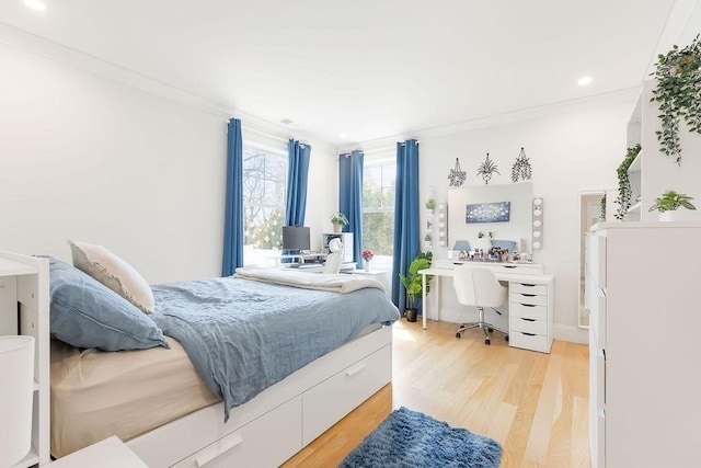 1 Marlin Rd, Boston, MA 02132 - bedroom with crown molding, light wood-style flooring, and recessed lighting