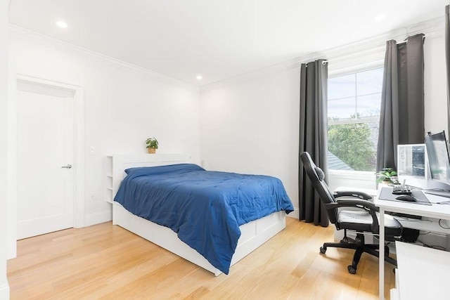1 Marlin Rd, Boston, MA 02132 - bedroom with crown molding, recessed lighting, and light wood-style floors
