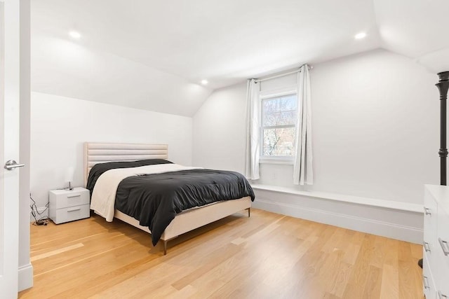 1 Marlin Rd, Boston, MA 02132 - bedroom featuring light wood-style floors, lofted ceiling, and recessed lighting