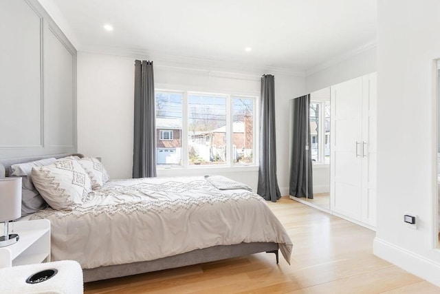 1 Marlin Rd, Boston, MA 02132 - bedroom featuring baseboards, recessed lighting, light wood finished floors, and crown molding