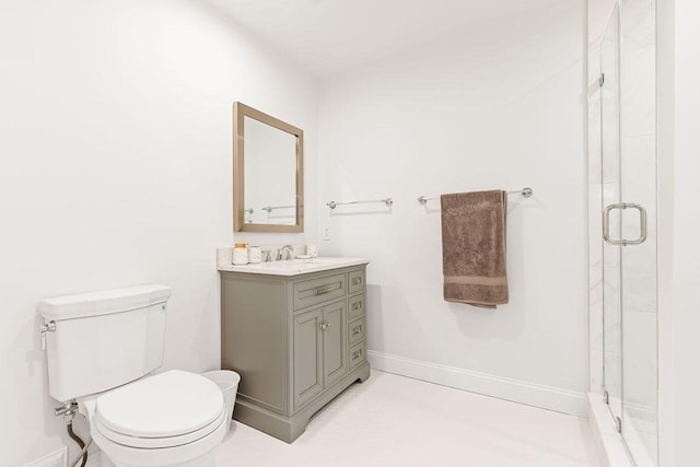 1 Marlin Rd, Boston, MA 02132 - bathroom featuring vanity, baseboards, toilet, and a shower stall