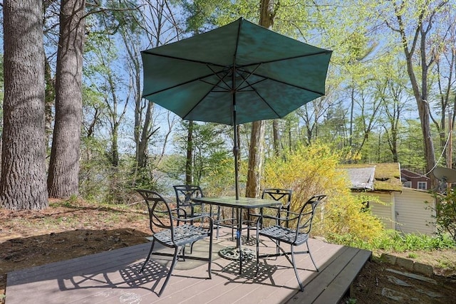 6 Hillside Rd, Holland, MA 01521 - wooden deck with outdoor dining area