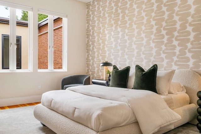 bedroom featuring hardwood / wood-style flooring