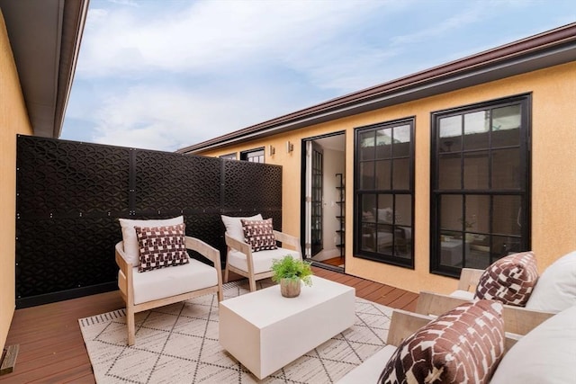 view of patio with an outdoor living space