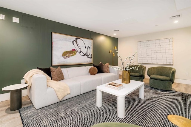 living room featuring hardwood / wood-style floors