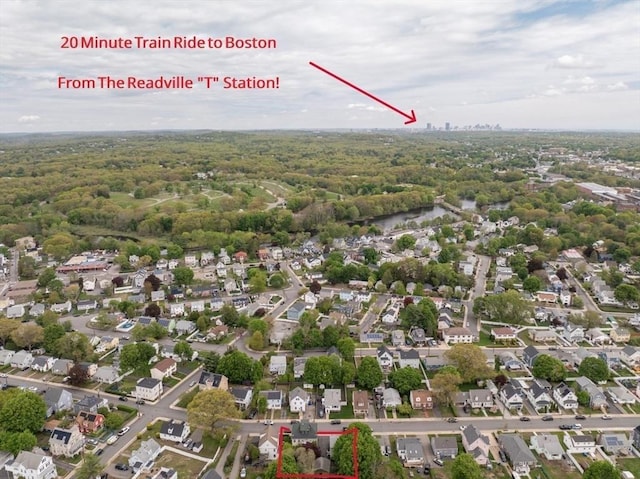 aerial perspective of suburban area