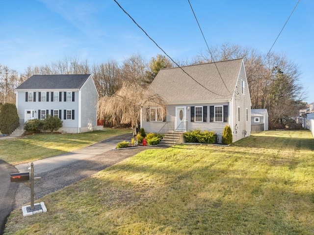 view of front of house with a front yard