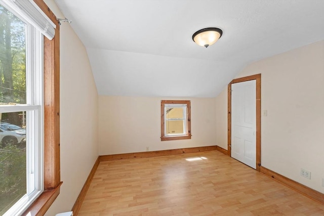 49 Bay View Dr, Shrewsbury, MA 01545 - bonus room featuring vaulted ceiling, light wood-style floors, plenty of natural light, and baseboards
